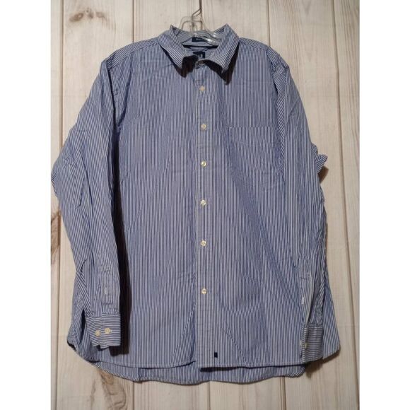 Gap Shirt Men's Extra Large Blue Button Front Long Sleeve - Picture 1 of 8